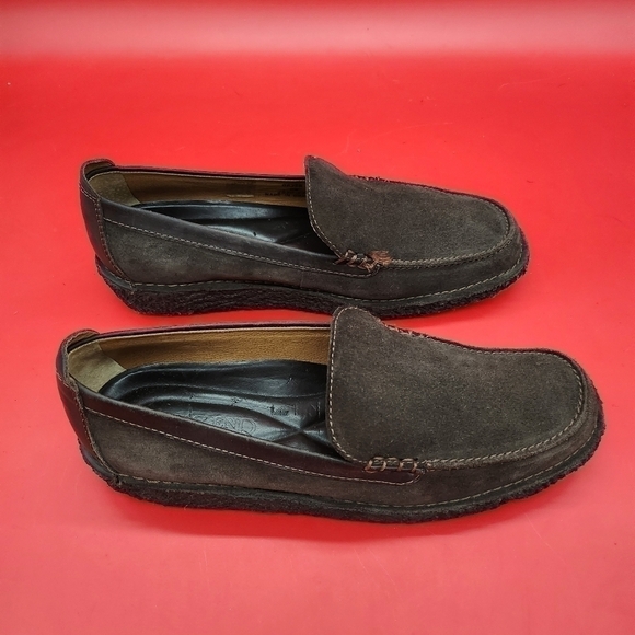 Lands’ End Brown Suede Leather Loafers Crepe Sole Women's 9M Made in Brazil - Picture 5 of 13